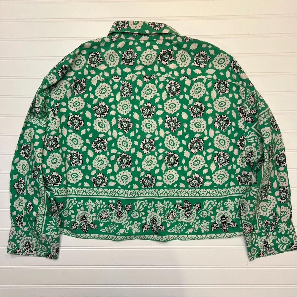 Zara Green Patterned Women Shorts - Picture 12 of 16